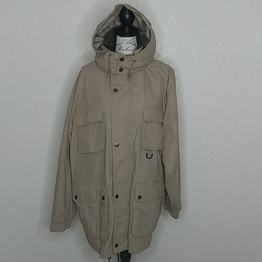 Roundtree & Yorke Outdoors Coat Tan Size XL Hooded Pockets